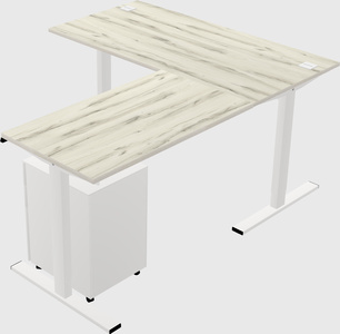 Sit-to-stand l-shaped desk