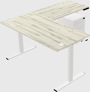 Sit-to-stand l-shaped desk