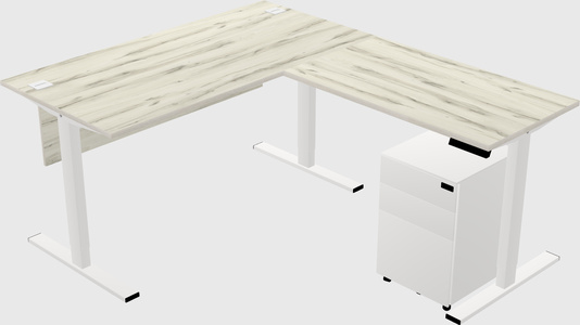 Sit-to-stand L-shaped Desk