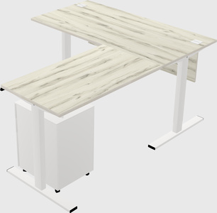 Sit-to-stand l-shaped desk