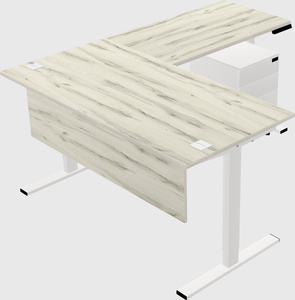 Sit-to-stand l-shaped desk