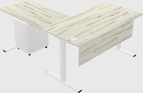 Sit-to-stand l-shaped desk