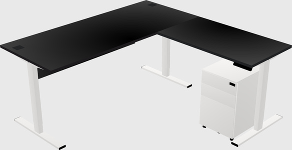 Sit-to-stand L-shaped Desk