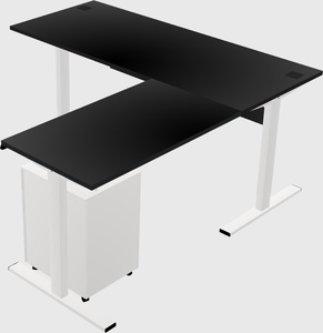 Sit-to-stand l-shaped desk