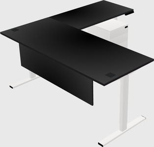 Sit-to-stand l-shaped desk