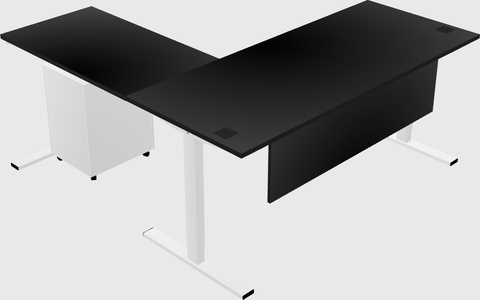 Sit-to-stand l-shaped desk