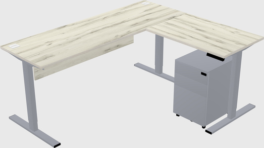 Sit-to-stand l-shaped desk