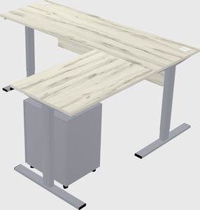 Sit-to-stand l-shaped desk