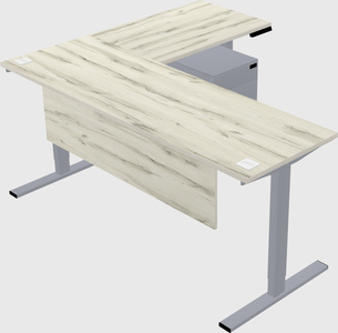 Sit-to-stand l-shaped desk