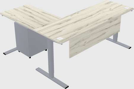 Sit-to-stand l-shaped desk