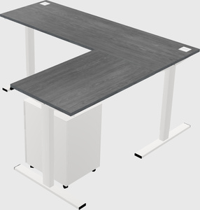 Sit-to-stand l-shaped desk