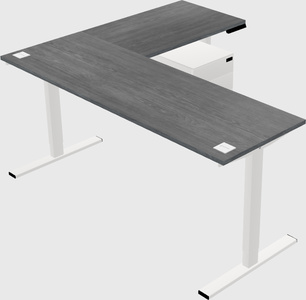 Sit-to-stand l-shaped desk
