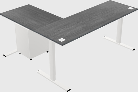 Sit-to-stand l-shaped desk