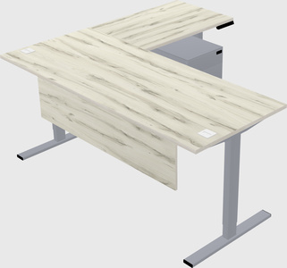 Sit-to-stand l-shaped desk