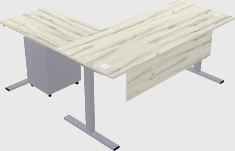 Sit-to-stand l-shaped desk