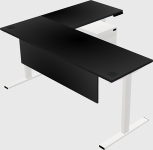 Sit-to-stand l-shaped desk