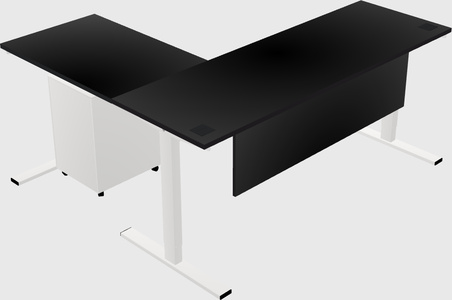 Sit-to-stand l-shaped desk