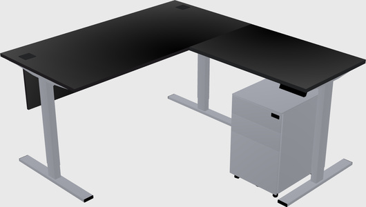 Sit-to-stand l-shaped desk