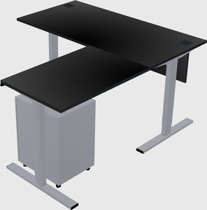 Sit-to-stand l-shaped desk