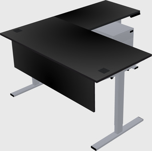 Sit-to-stand l-shaped desk