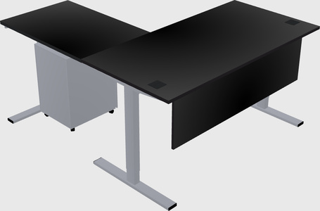 Sit-to-stand l-shaped desk