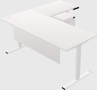 Sit-to-stand l-shaped desk