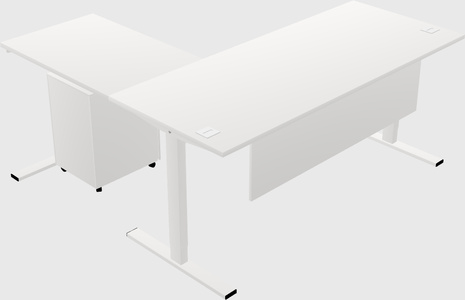 Sit-to-stand l-shaped desk