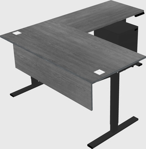 Sit-to-stand l-shaped desk