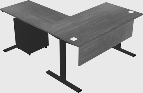 Sit-to-stand l-shaped desk