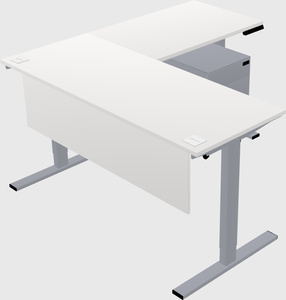 Sit-to-stand l-shaped desk