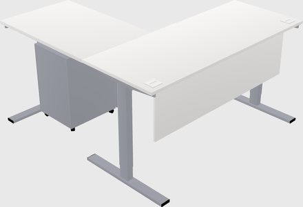 Sit-to-stand l-shaped desk