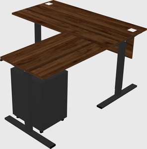 Sit-to-stand l-shaped desk