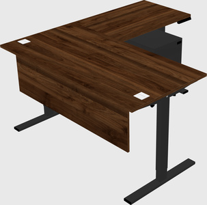 Sit-to-stand l-shaped desk