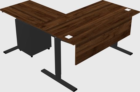 Sit-to-stand l-shaped desk