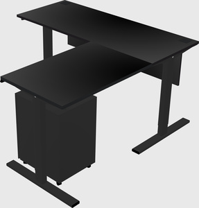 Sit-to-stand l-shaped desk