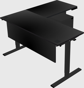 Sit-to-stand l-shaped desk