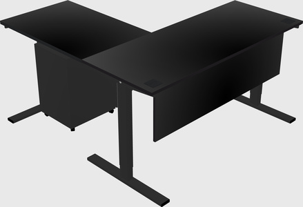Sit-to-stand l-shaped desk