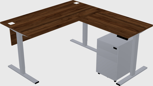 Sit-to-stand l-shaped desk