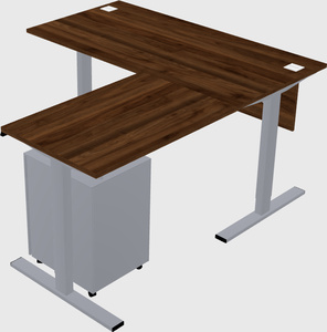 Sit-to-stand l-shaped desk