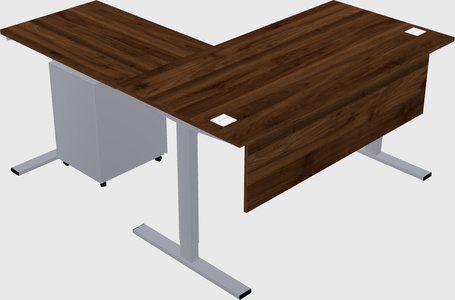 Sit-to-stand l-shaped desk