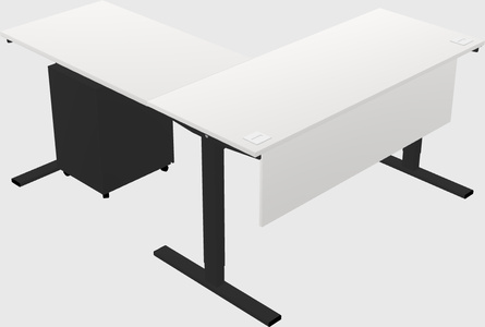 Sit-to-stand l-shaped desk