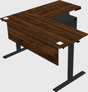 Sit-to-stand l-shaped desk