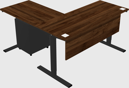 Sit-to-stand l-shaped desk