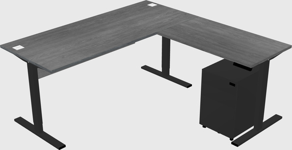 Sit-to-stand L-shaped Desk