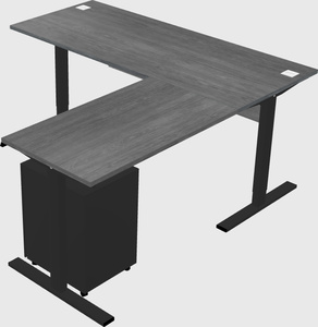 Sit-to-stand l-shaped desk