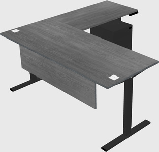 Sit-to-stand l-shaped desk
