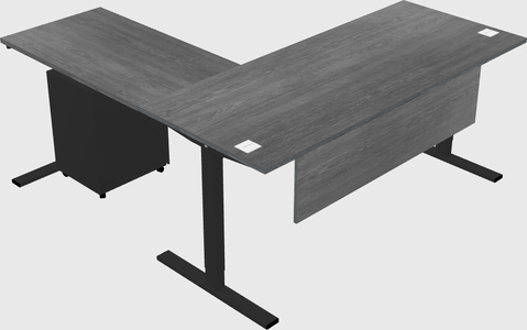 Sit-to-stand l-shaped desk