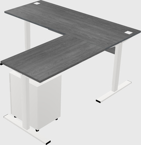 Sit-to-stand l-shaped desk
