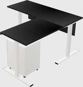 Sit-to-stand l-shaped desk