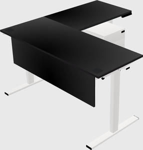 Sit-to-stand l-shaped desk